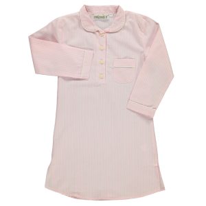 Camicia da notte bambina in flanella rosa e bianco