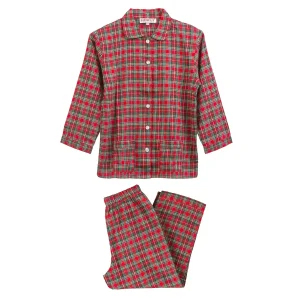 Pigiama bambina lungo in flanella rosso scozzese – Richard