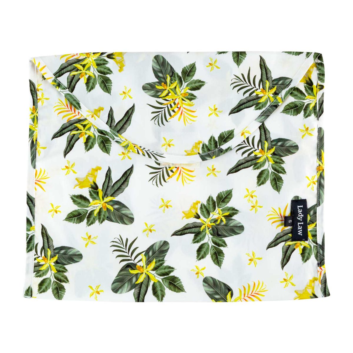 Pigiama donna corto in cotone fiori verdi e gialli con maglia blu - immagine 4
