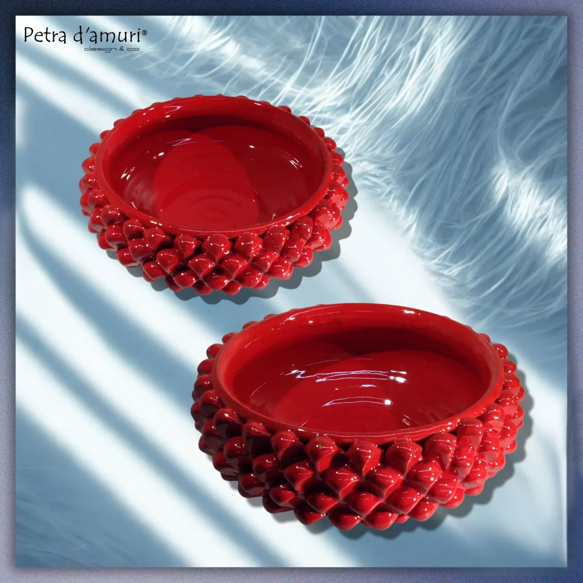Centrotavola Mezza Pigna Rossa in Ceramica Siciliana