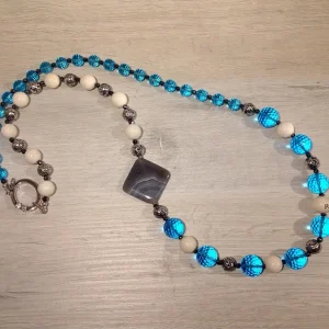 Collana 2 Quarzo Azzurro e Corallo