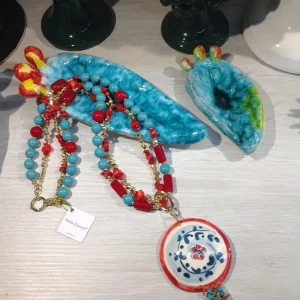 Collana Siciliana con Turchese e Corallo