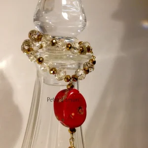 Gioiello da Bere in Cristallo Champagne e Corallo Hand Made in Sicily By Petra d’amuri