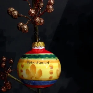 Pallina di Natale in Ceramica siciliana di Santo Stefano di Camastra, Hand Made in Sicily