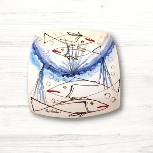 Piatto in Ceramica Siciliana con Pesci