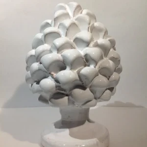 Pigna Classica Bianco Ghiaccio H 15 cm in Ceramica Siciliana Hand Made in Sicily