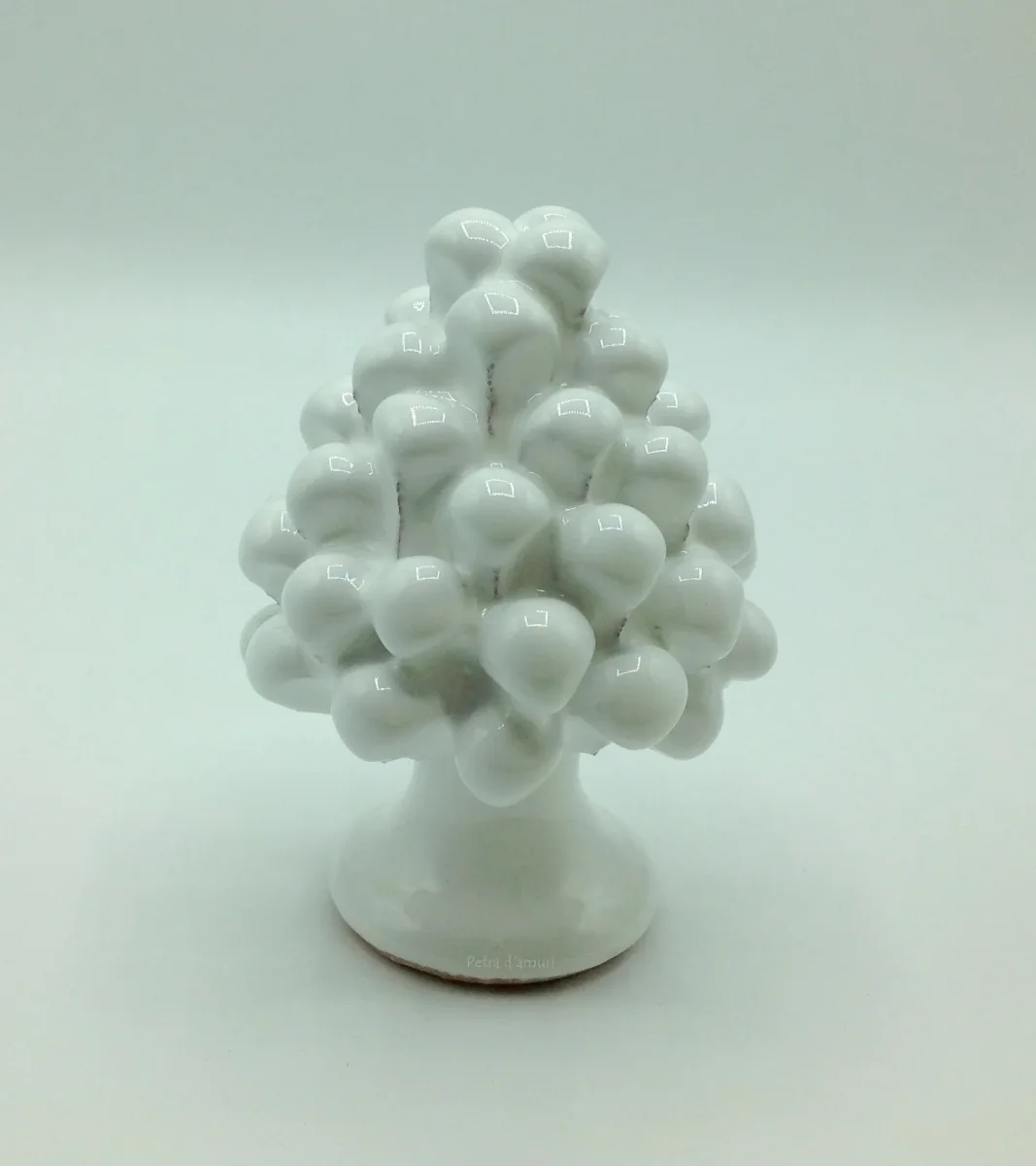 Pigna Piccola Bianca in Ceramica siciliana H 11 cm Hand Made in Sicily