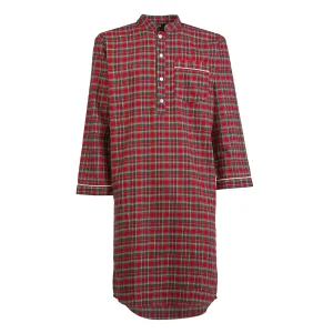 Camicia da notte uomo in flanella rosso scozzese – Richard
