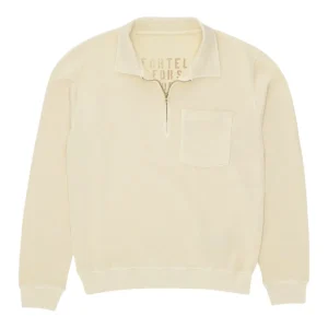 Yale Felpa in Jersey Garzato con Colletto e Zip Corda