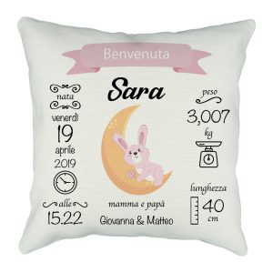 Cuscino benvenuto bebè Luna