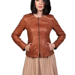 Giacca da donna in vera pelle cuoio