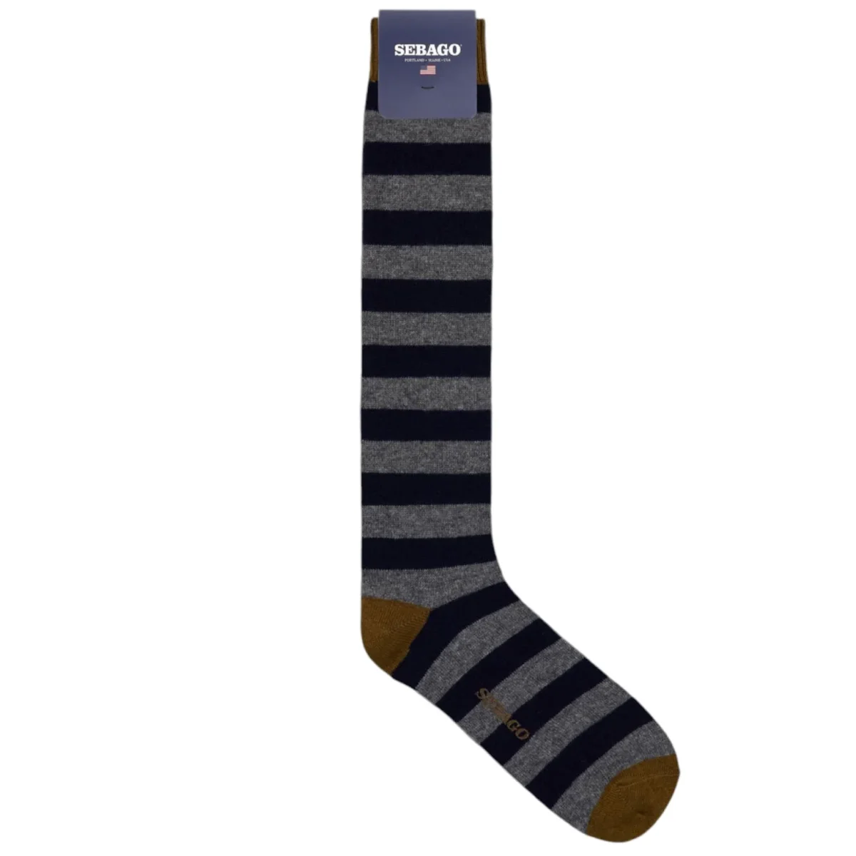 Calze Rigate Lana & Cashmere Blu Grigio Giallo